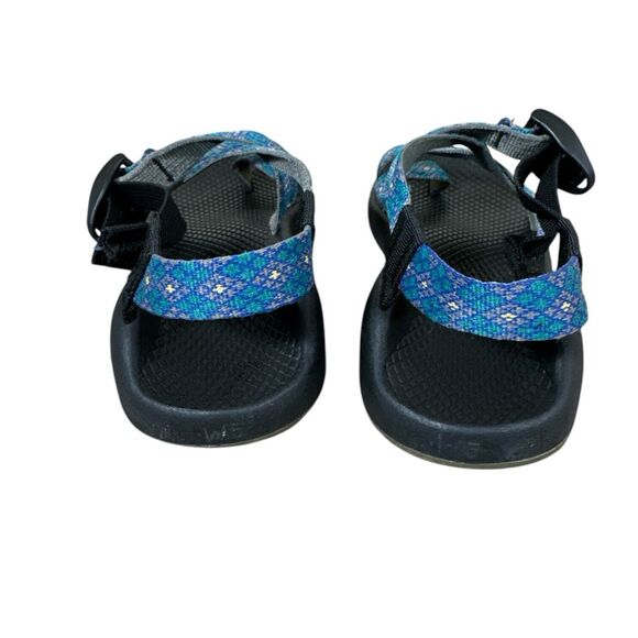 CHACO Womens Toe Loop Sandal Size 5 Blue Geometric Adjustable Strap Casual - Picture 4 of 7